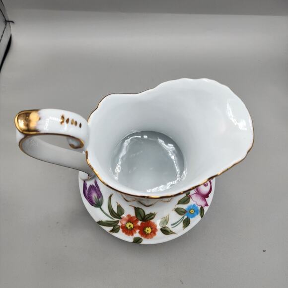 Vintage Royal Danube 5" Creamer Footed Floral Gold Trim Victorian Elegant Dinner - Picture 7 of 16